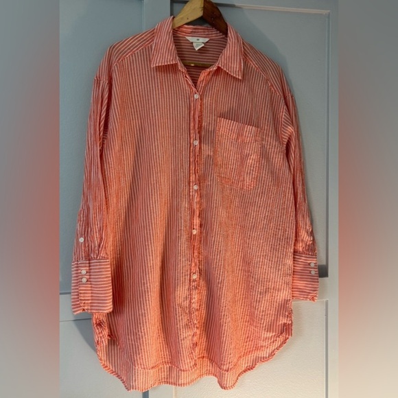 💕Silent Show Pick 💕Effortlessly Chic Striped Fit Button Down Long Sleeve Shirt - Picture 2 of 6